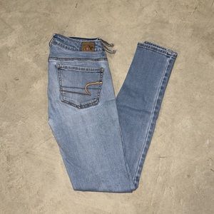 american eagle blue super stretch jegging